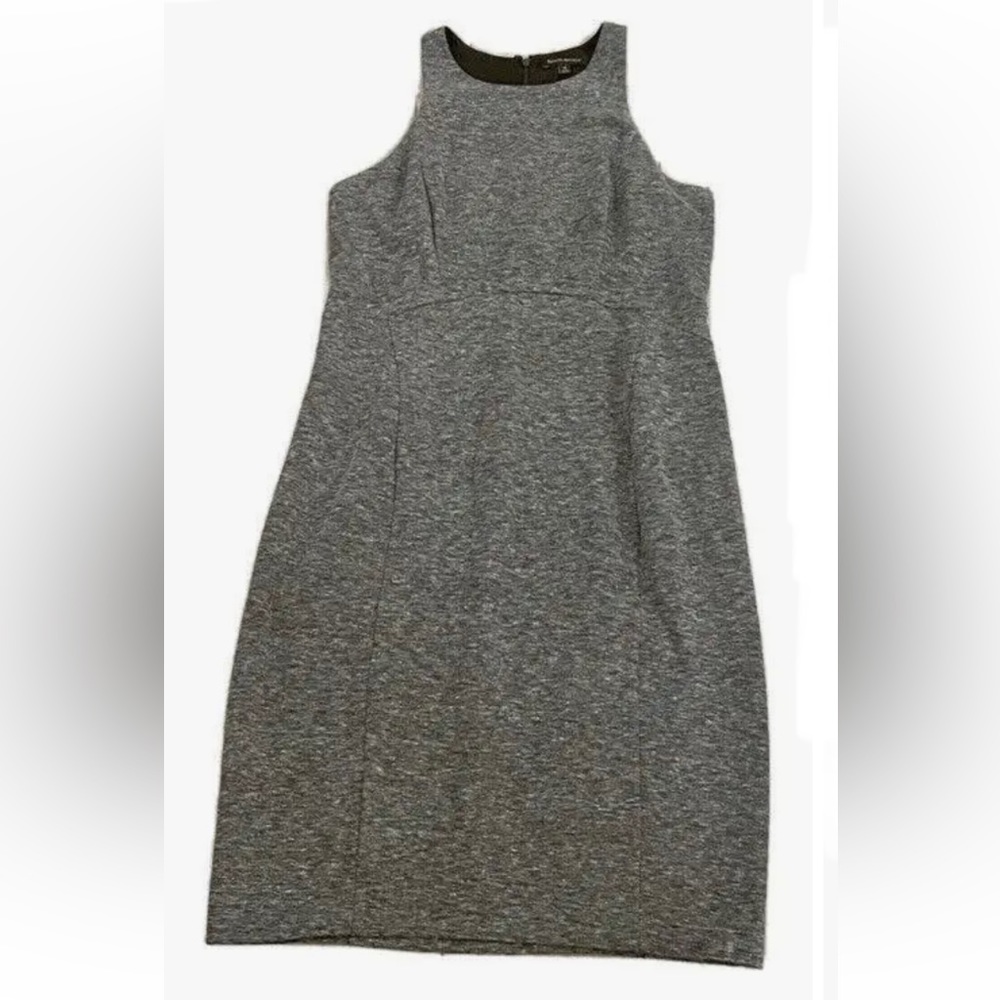 Banana Republic Heather Grey Stretch Sleeveless Shift Midi Dress. Size 4